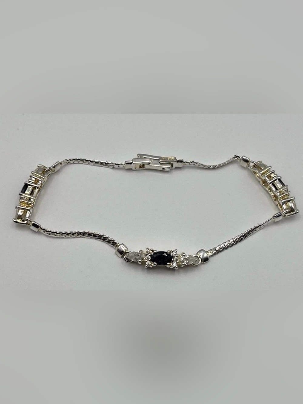 September Birthstone - Sterling Silver & Sapphire Bracelet